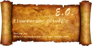 Eisenberger Olivér névjegykártya